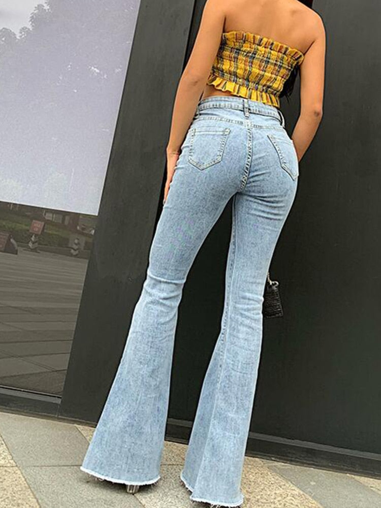 Women's High Waist Flared Jeans