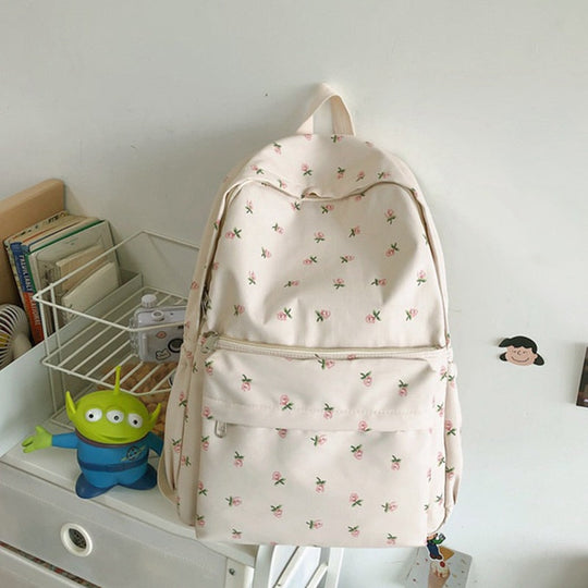 Waterproof school backpack with subtle pattern