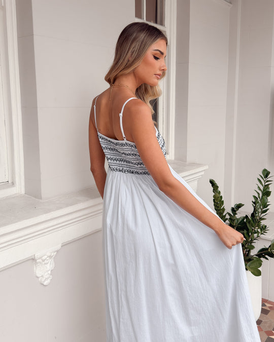 Women's | Maxi Dress | Spaghetti Straps | Square Neck | Smocked Bodice | A-line | Side Pocket | Comfortable