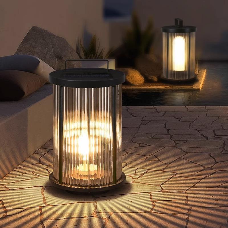 Crystal Glass Outdoor Lamp Retro Solar Garden Light | Waterproof LED | Stainless Steel | Lawn & Patio Lighting