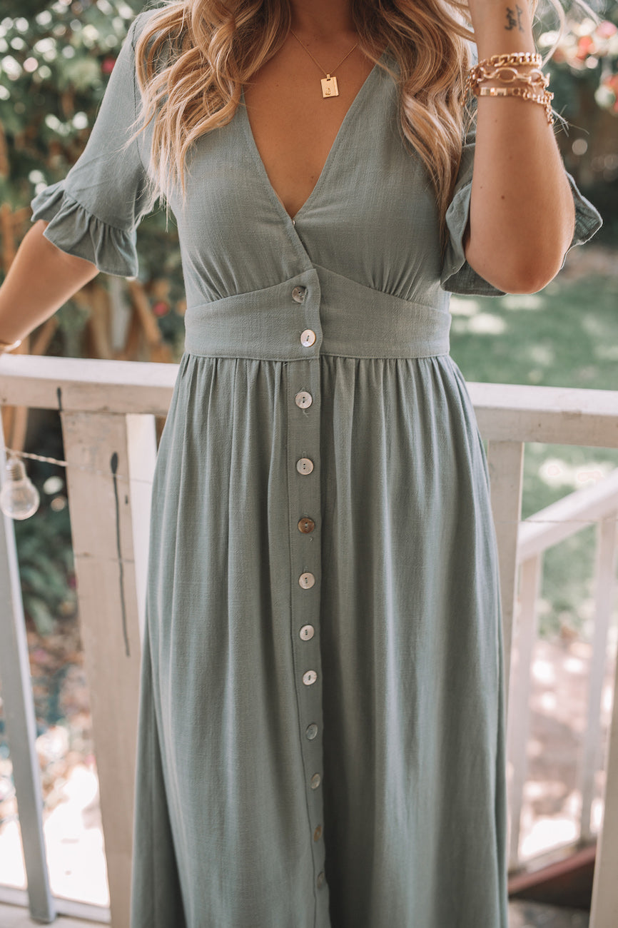 Korbela | Jurk | Midi | V-hals | Korte Mouwen | Franje | Ontspannen Pasvorm | Zwangere Vriendelijk