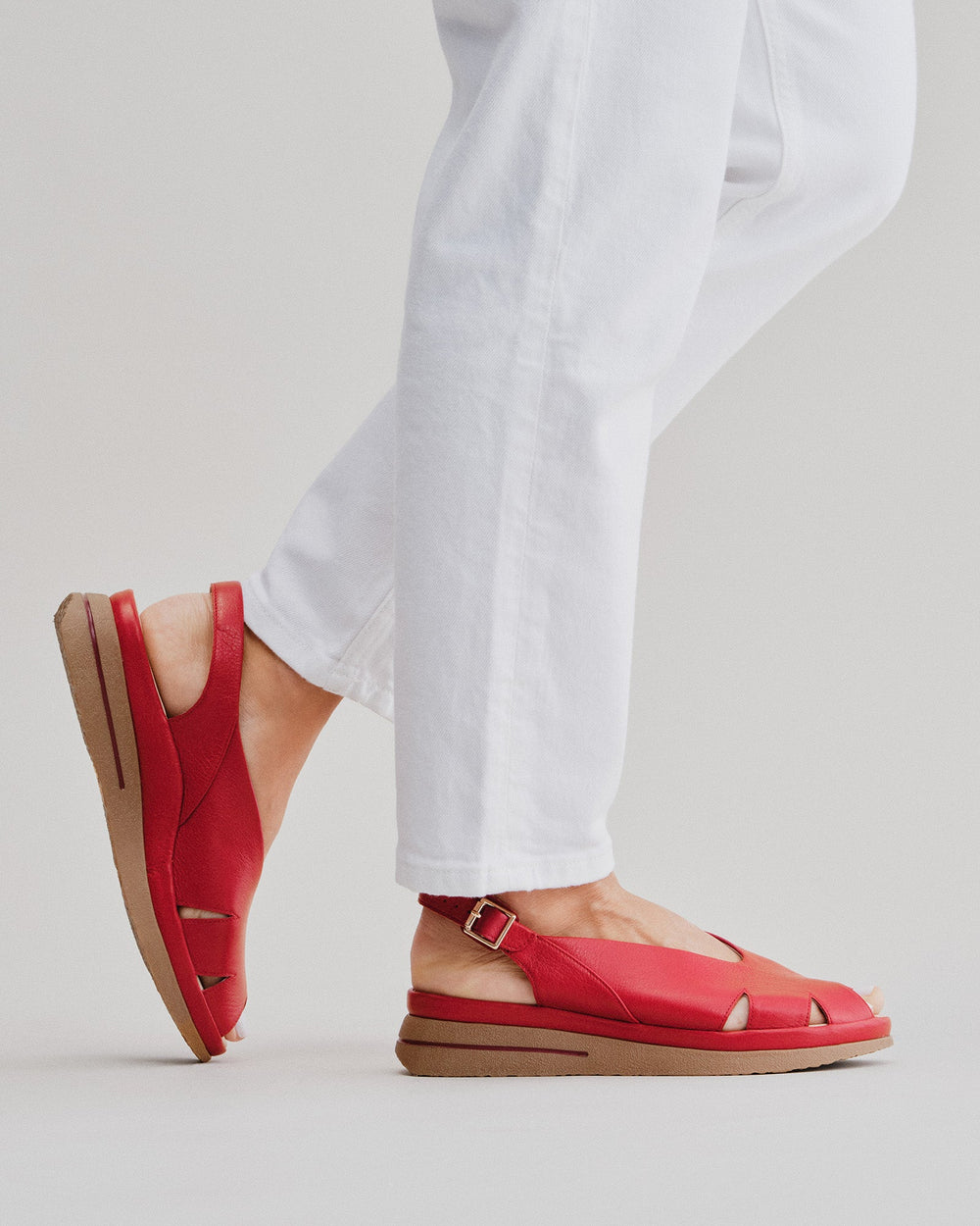 Dames | Sandaal | Kazoo Rood | Bounce Voetbed | Comfortabel | Casual Stijl