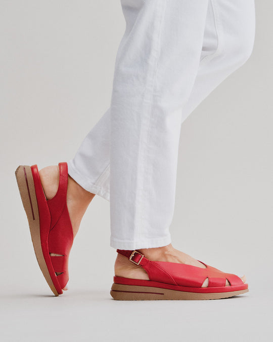 Dames | Sandaal | Kazoo Rood | Bounce Voetbed | Comfortabel | Casual Stijl