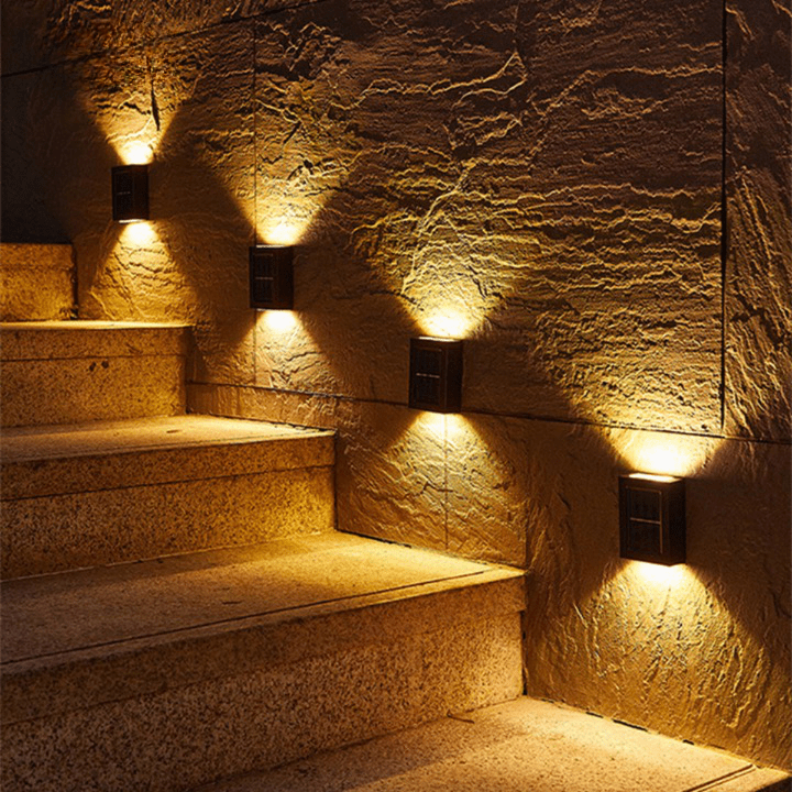 Wireless LED Solar Wall Lamps Deluxe - Create the Perfect Atmosphere in Your Garden!