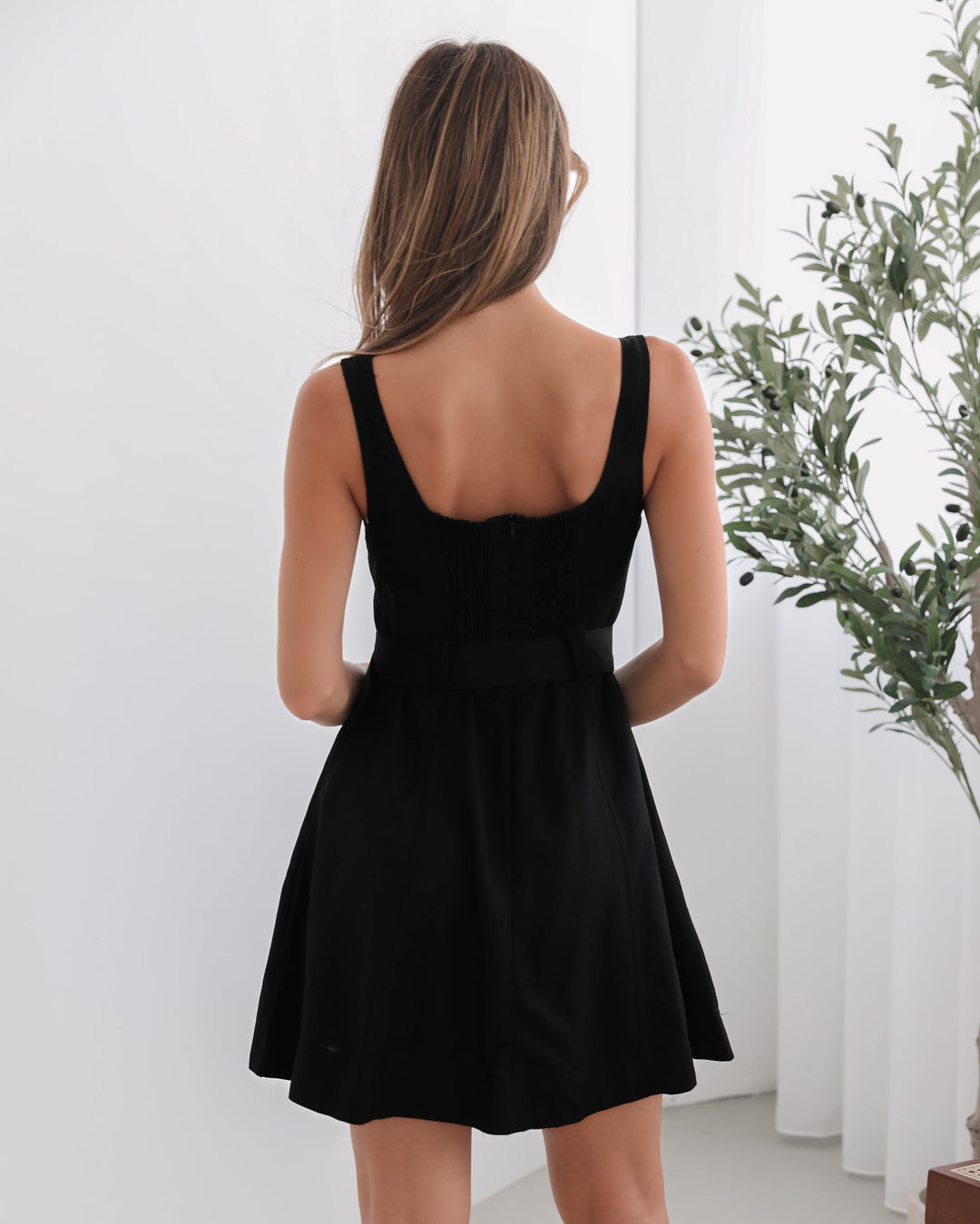 Dames | Kyveli Jurk | Zwart | Sweetheart Halslijn | A-Lijn Rok | Mini Lengte