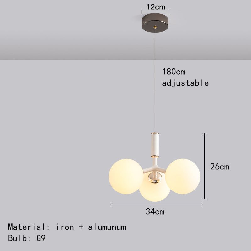 Scandinavian Glass Pendant Lamp Luxury Nordic Style | G9 LED | Sound Sensor | Modern Minimalist Hanging Light for Bedroom Living Room
