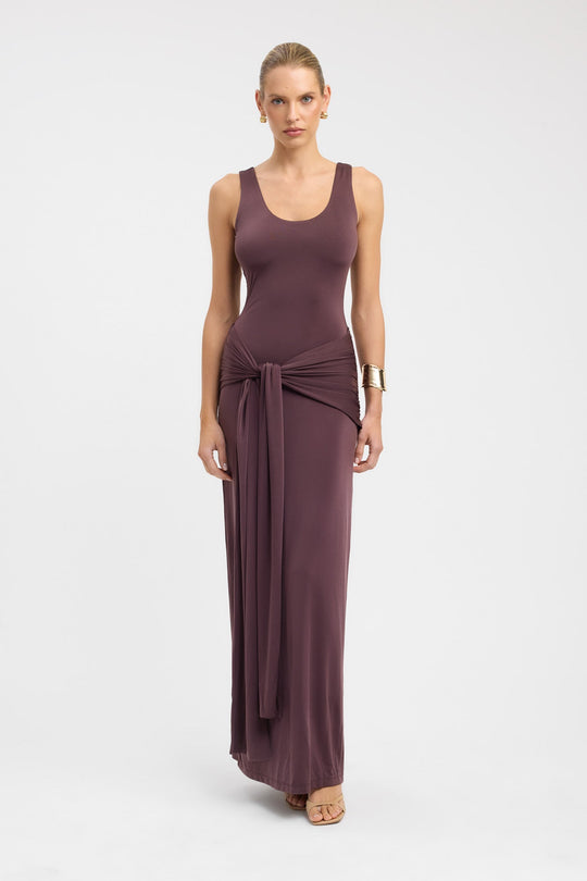 Women's | Maxi Dress | Round Neck | Sleeveless | Waistband | Light Jersey | Elegant