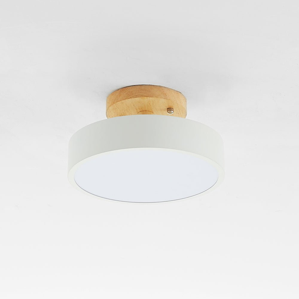 Modern LED Ceiling Lamp Made of Wood