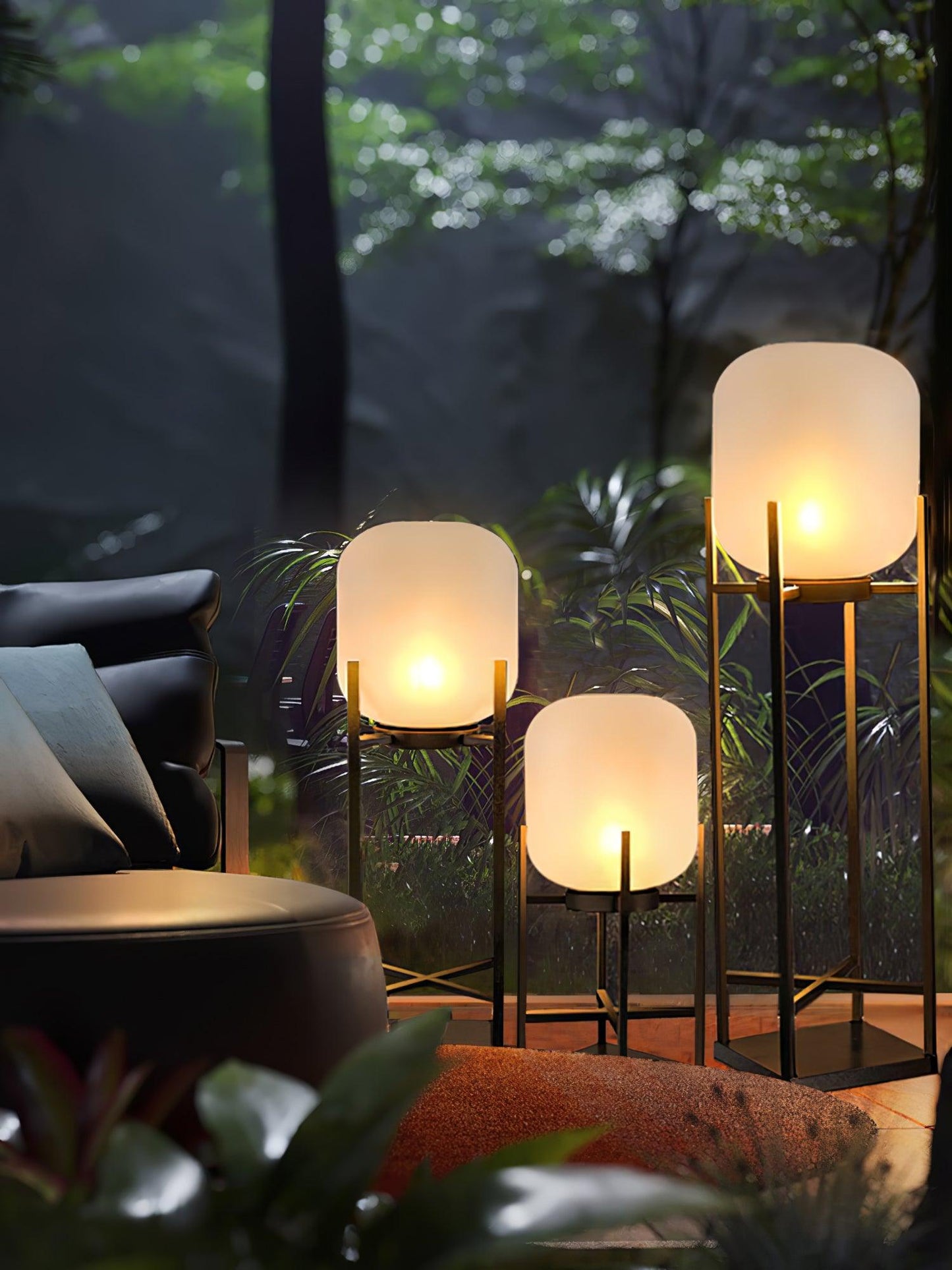 Solar Outdoor Floor Lamp LED Garden Lighting | Stainless Steel & Glass | IP65 Waterproof | 3000K–6000K Patio & Pathway Lamp