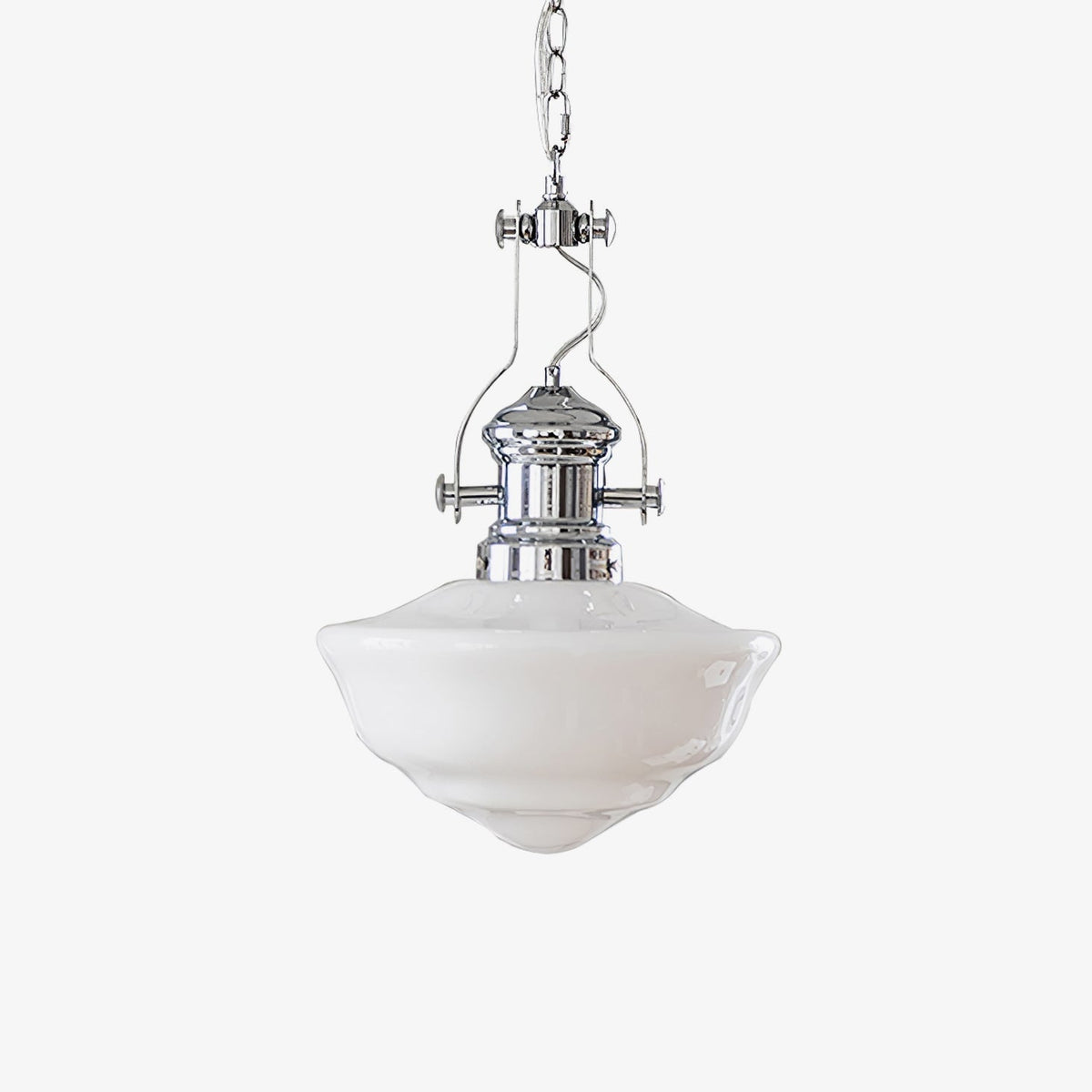 Schoolhouse Pendant Light | Lavagna Glass Hanging Lamp | Metal & Glass Design | E26/E27 Compatible | Farmhouse Modern Ceiling Light