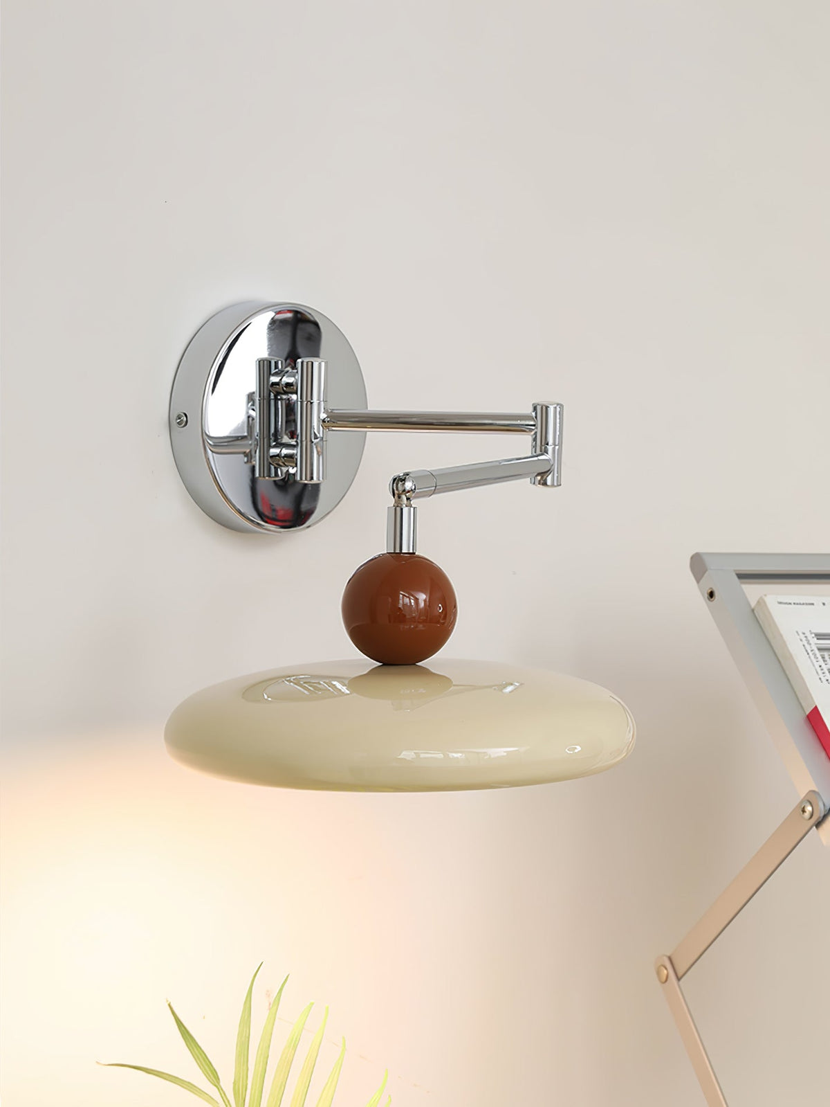 Swing Arm LED Wall Lamp Lola Adjustable | Modern Metal Acrylic | Integrated LED | Hardwired Wall Light for Bedroom and Reading