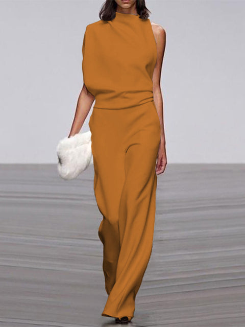 Alix - One-Shoulder Jumpsuit with Wide Legs