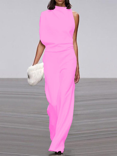 Alix - One-Shoulder Jumpsuit with Wide Legs
