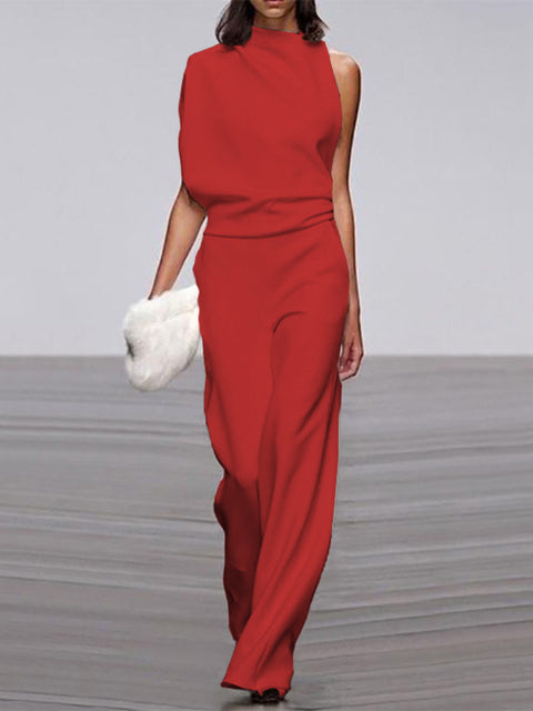 Alix - One-Shoulder Jumpsuit with Wide Legs
