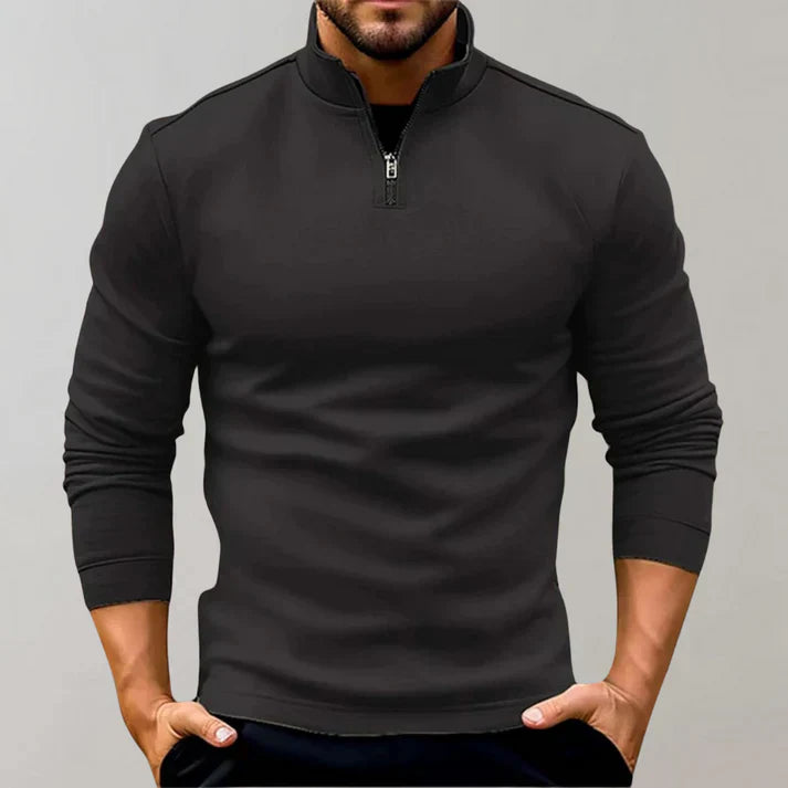 Men's Zip-Up Sweater with a Roll Neck | Ideal for Cold Days
