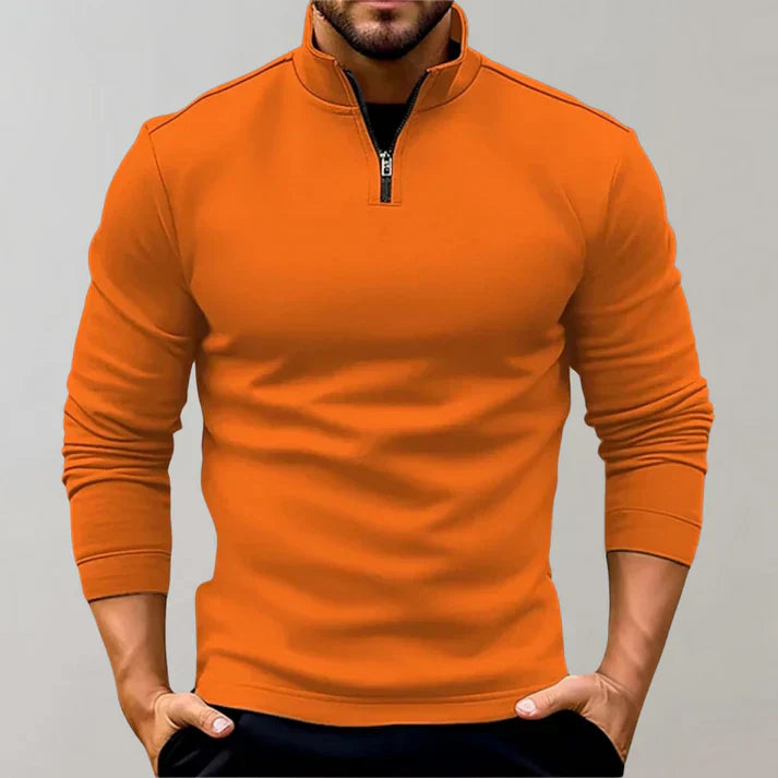 Men's Zip-Up Sweater with a Roll Neck | Ideal for Cold Days