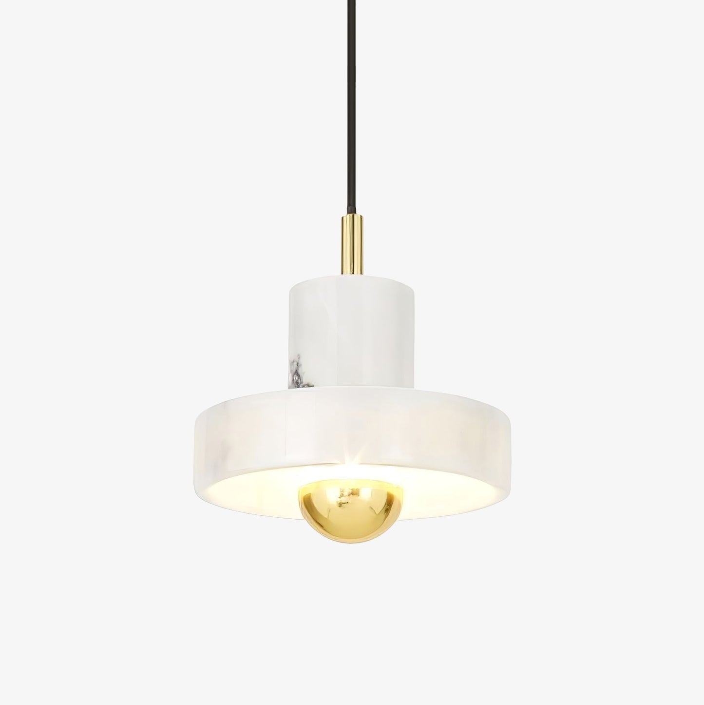Marble Pendant Lamp Inspired by Taj Mahal | Natural Stone Finish | Integrated LED 3000K Warm Light | Adjustable Hanging Ceiling Light