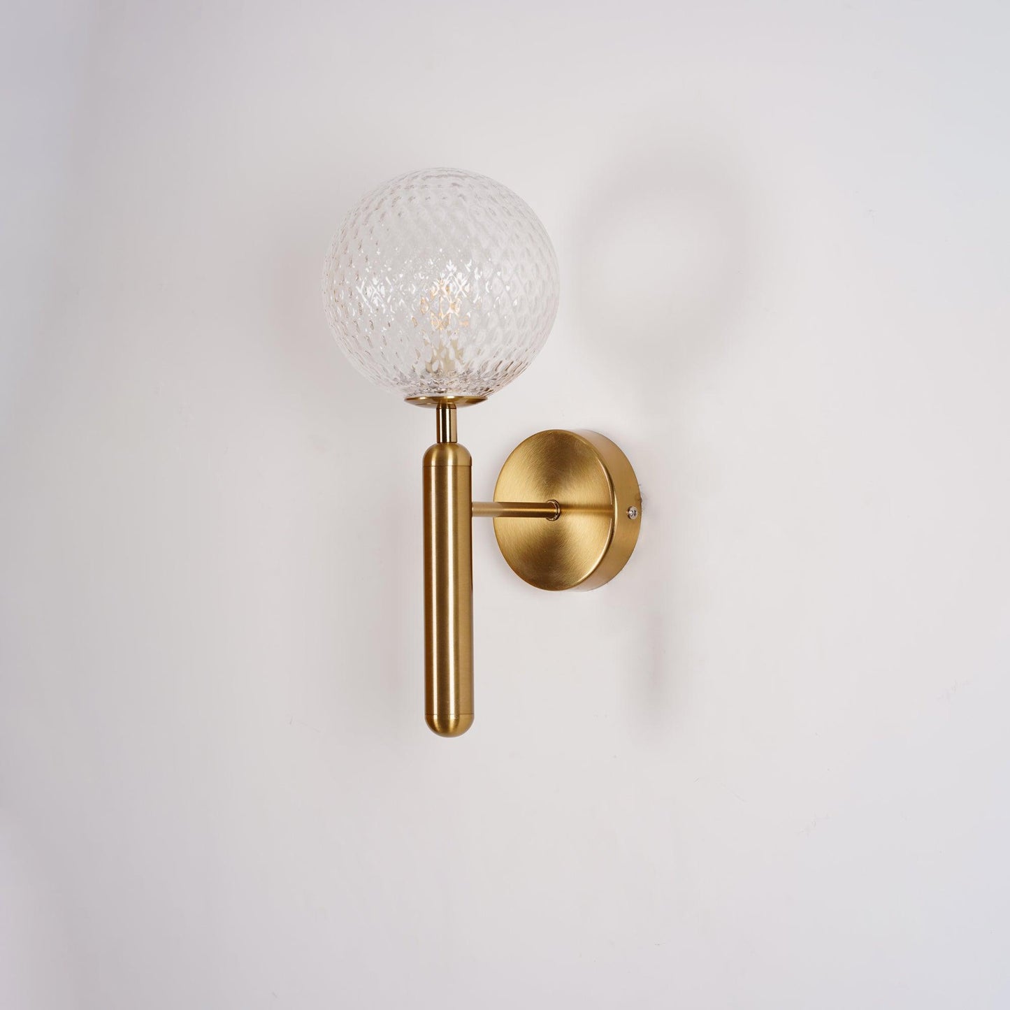 Scandinavian Brass Glass Wall Lamp | Minimalist Luxury Wall Light | E14 LED or Edison Bulb | 34cm Height Indoor Lighting