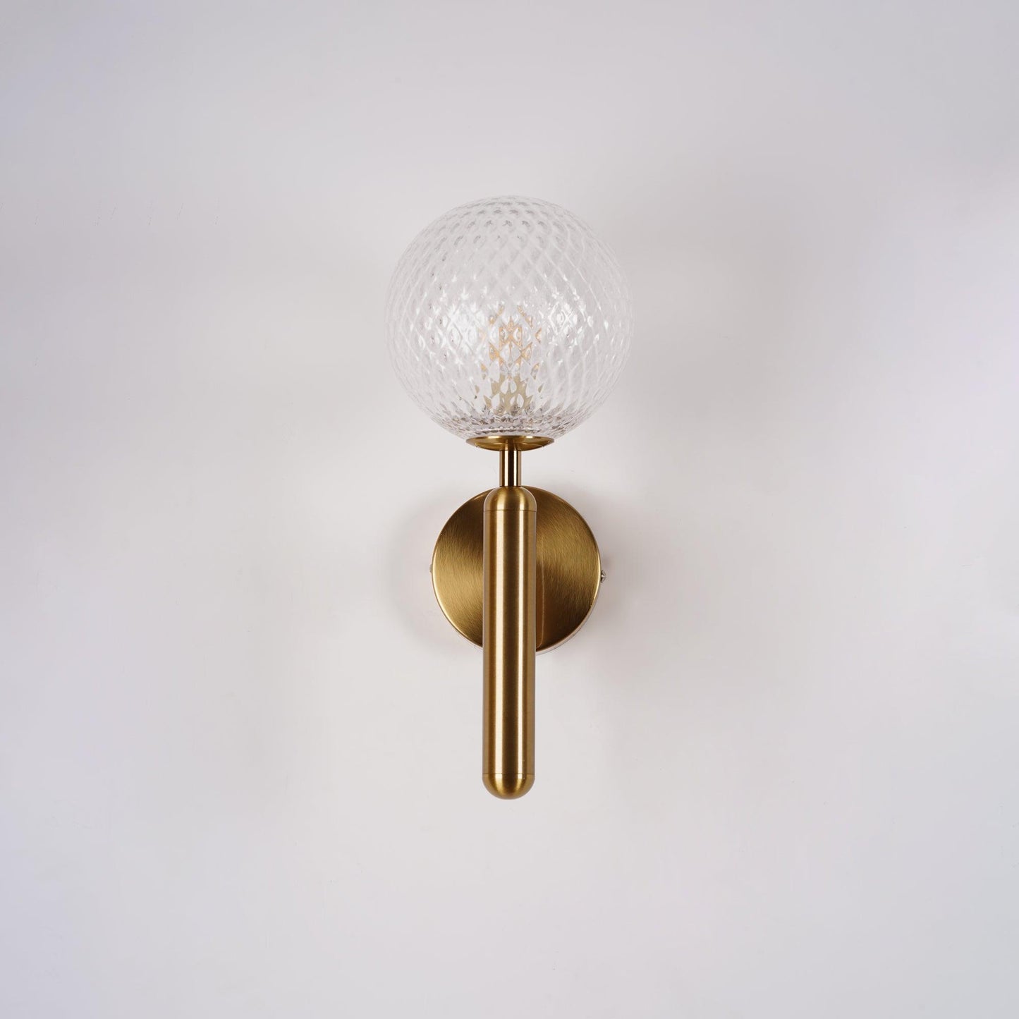 Scandinavian Brass Glass Wall Lamp | Minimalist Luxury Wall Light | E14 LED or Edison Bulb | 34cm Height Indoor Lighting