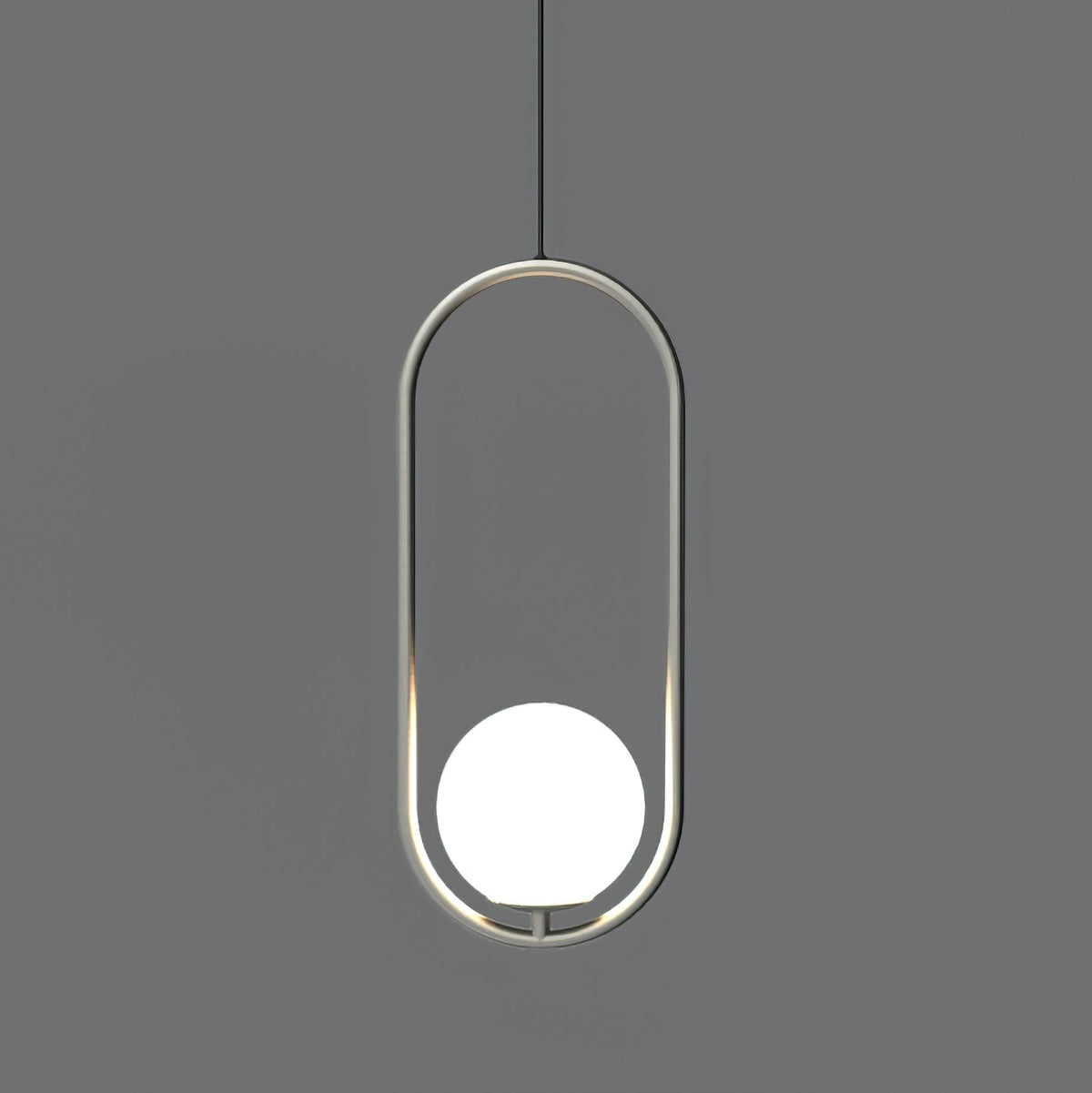 Mila Pendant Lamp Modern Glass Design | Elegant Hanging Ceiling Light | Metal Frame | E14 LED Edison Bulb | Oval & Round Sizes