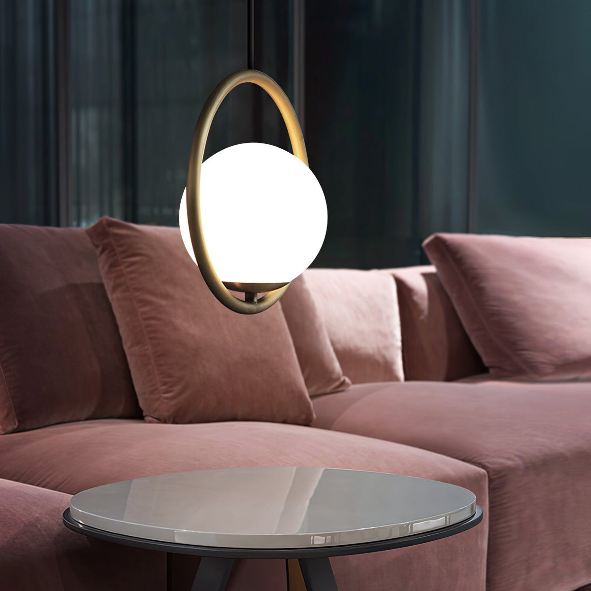 Mila Pendant Lamp Modern Glass Design | Elegant Hanging Ceiling Light | Metal Frame | E14 LED Edison Bulb | Oval & Round Sizes