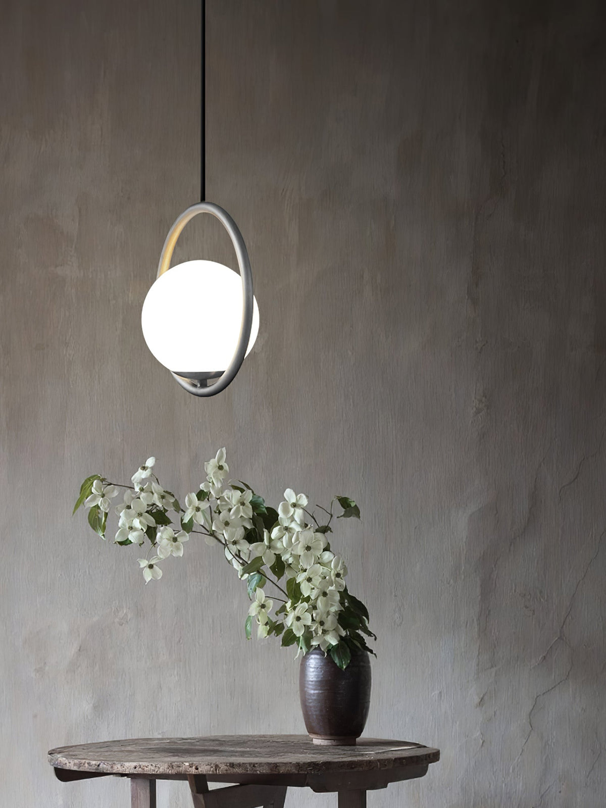 Mila Pendant Lamp Modern Glass Design | Elegant Hanging Ceiling Light | Metal Frame | E14 LED Edison Bulb | Oval & Round Sizes