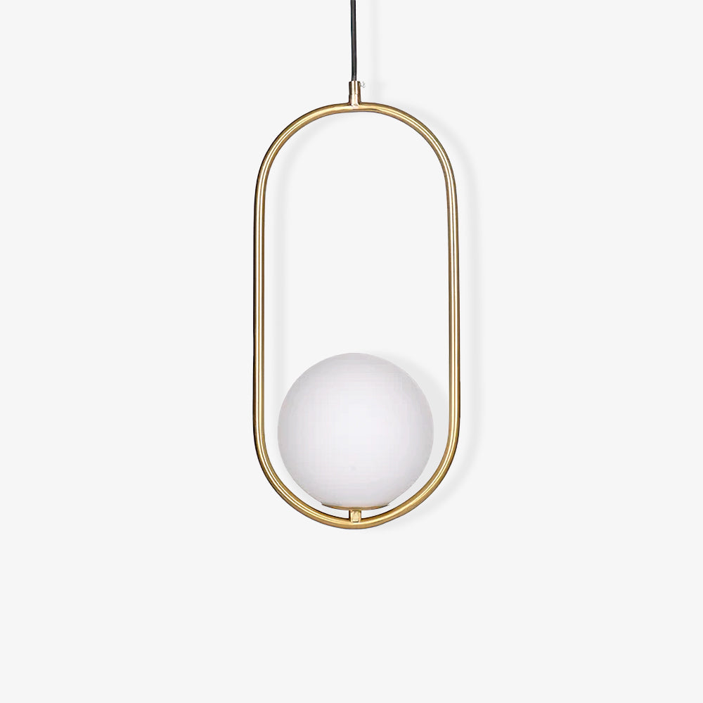 Mila Pendant Lamp Modern Glass Design | Elegant Hanging Ceiling Light | Metal Frame | E14 LED Edison Bulb | Oval & Round Sizes