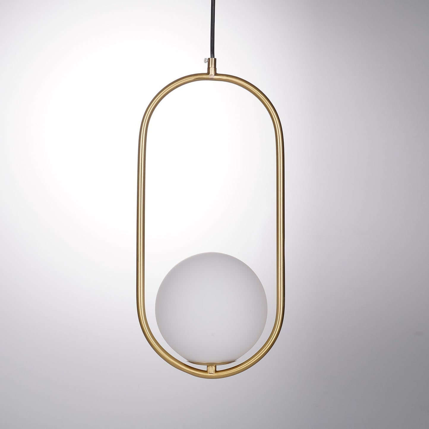 Mila Pendant Lamp Modern Glass Design | Elegant Hanging Ceiling Light | Metal Frame | E14 LED Edison Bulb | Oval & Round Sizes