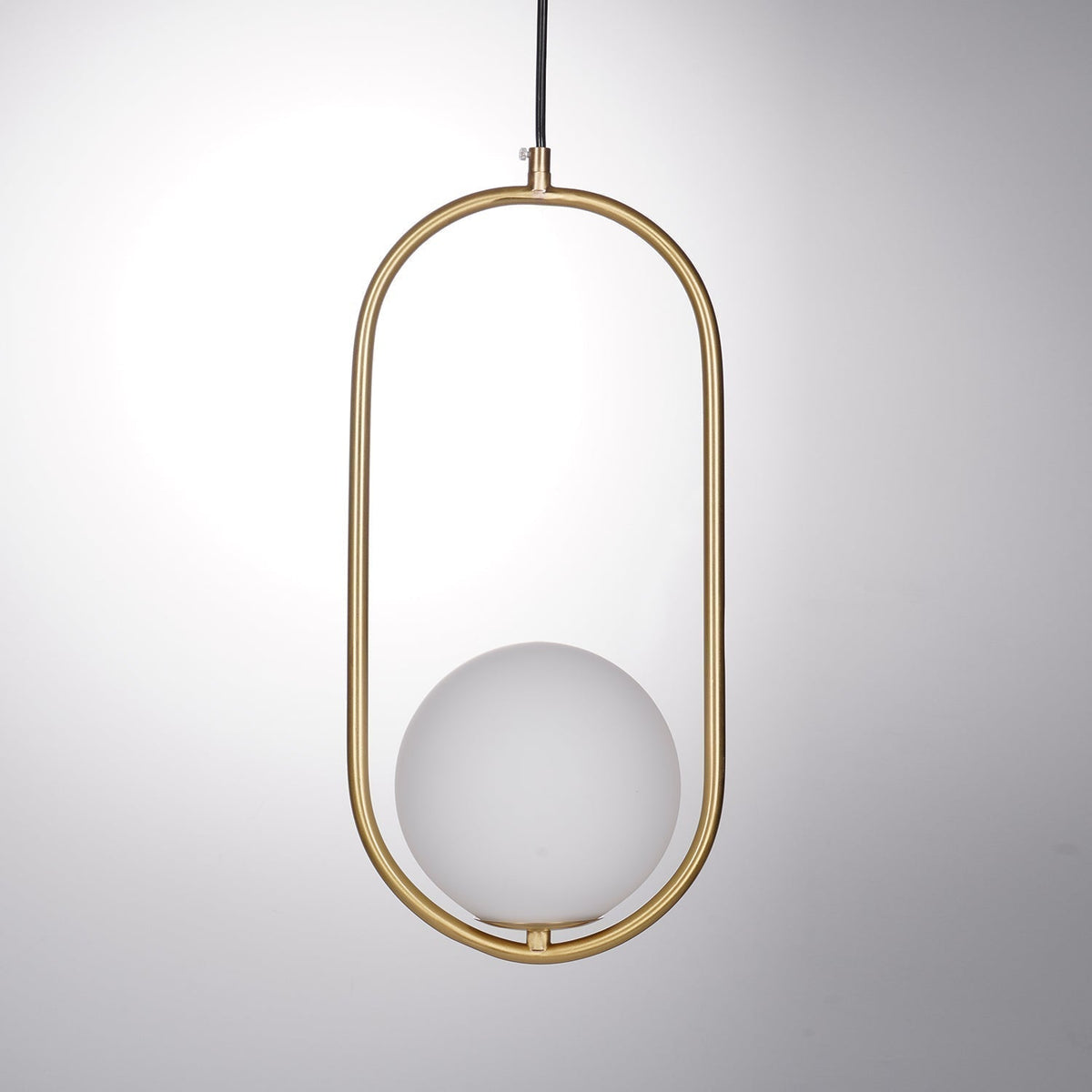 Mila Pendant Lamp Modern Glass Design | Elegant Hanging Ceiling Light | Metal Frame | E14 LED Edison Bulb | Oval & Round Sizes