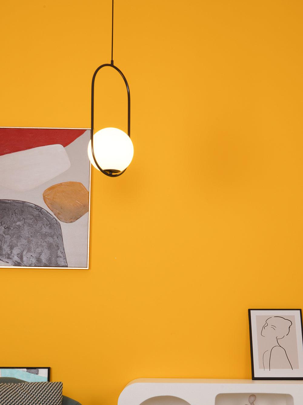 Mila Pendant Lamp Modern Glass Design | Elegant Hanging Ceiling Light | Metal Frame | E14 LED Edison Bulb | Oval & Round Sizes