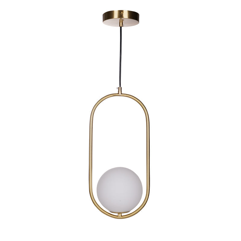 Mila Pendant Lamp Modern Glass Design | Elegant Hanging Ceiling Light | Metal Frame | E14 LED Edison Bulb | Oval & Round Sizes