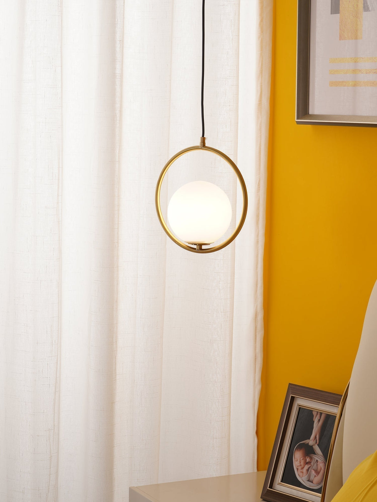 Mila Pendant Lamp Modern Glass Design | Elegant Hanging Ceiling Light | Metal Frame | E14 LED Edison Bulb | Oval & Round Sizes
