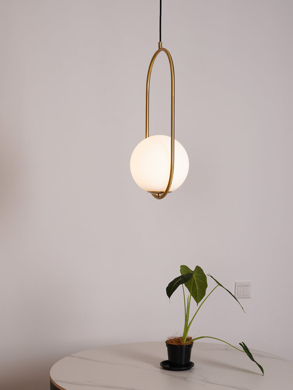 Mila Pendant Lamp Modern Glass Design | Elegant Hanging Ceiling Light | Metal Frame | E14 LED Edison Bulb | Oval & Round Sizes