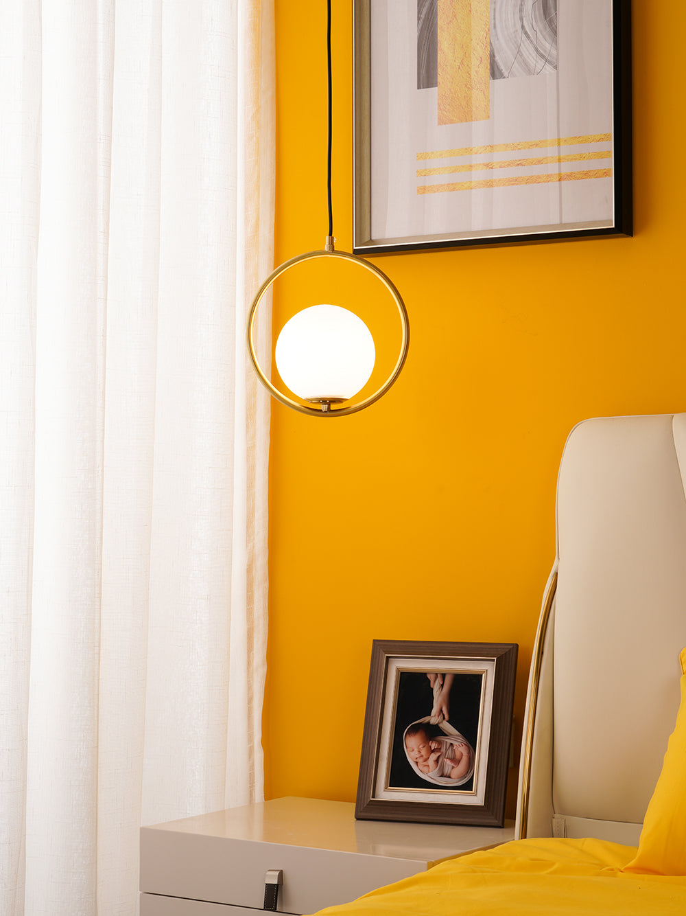 Mila Pendant Lamp Modern Glass Design | Elegant Hanging Ceiling Light | Metal Frame | E14 LED Edison Bulb | Oval & Round Sizes