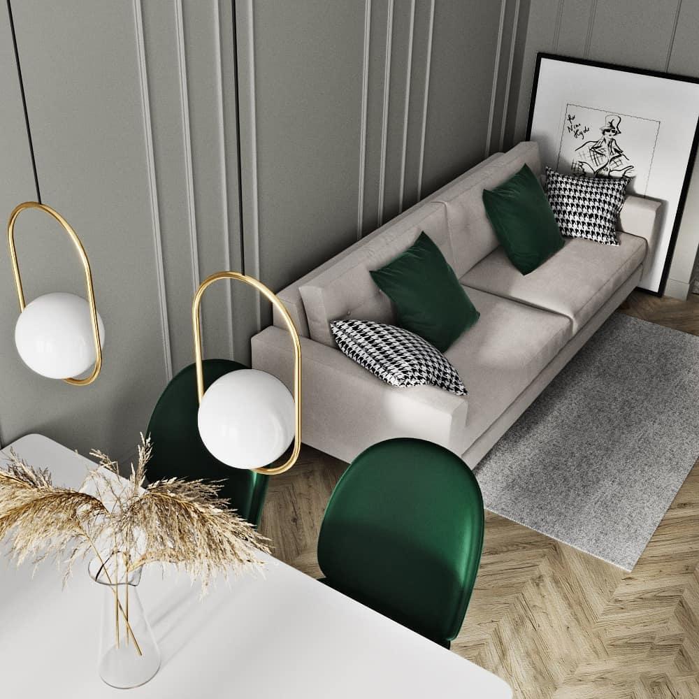 Mila Pendant Lamp Modern Glass Design | Elegant Hanging Ceiling Light | Metal Frame | E14 LED Edison Bulb | Oval & Round Sizes