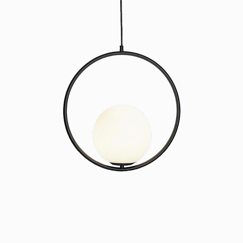 Mila Pendant Lamp Modern Glass Design | Elegant Hanging Ceiling Light | Metal Frame | E14 LED Edison Bulb | Oval & Round Sizes