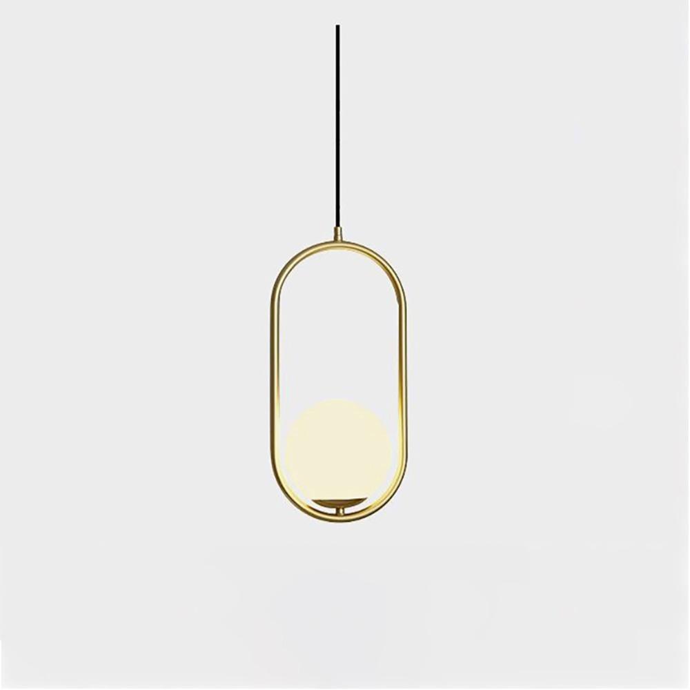 Mila Pendant Lamp Modern Glass Design | Elegant Hanging Ceiling Light | Metal Frame | E14 LED Edison Bulb | Oval & Round Sizes