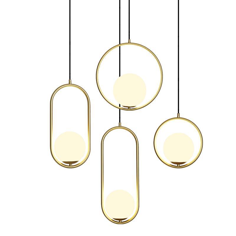 Mila Pendant Lamp Modern Glass Design | Elegant Hanging Ceiling Light | Metal Frame | E14 LED Edison Bulb | Oval & Round Sizes