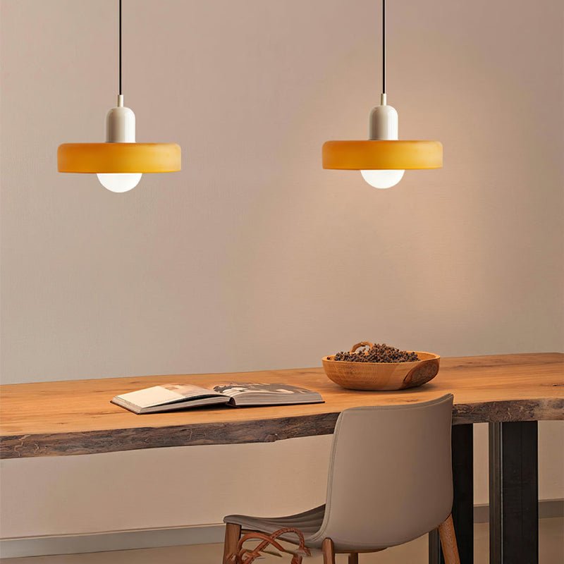 Bauhaus Pendant Lamp Made of Colored Glass