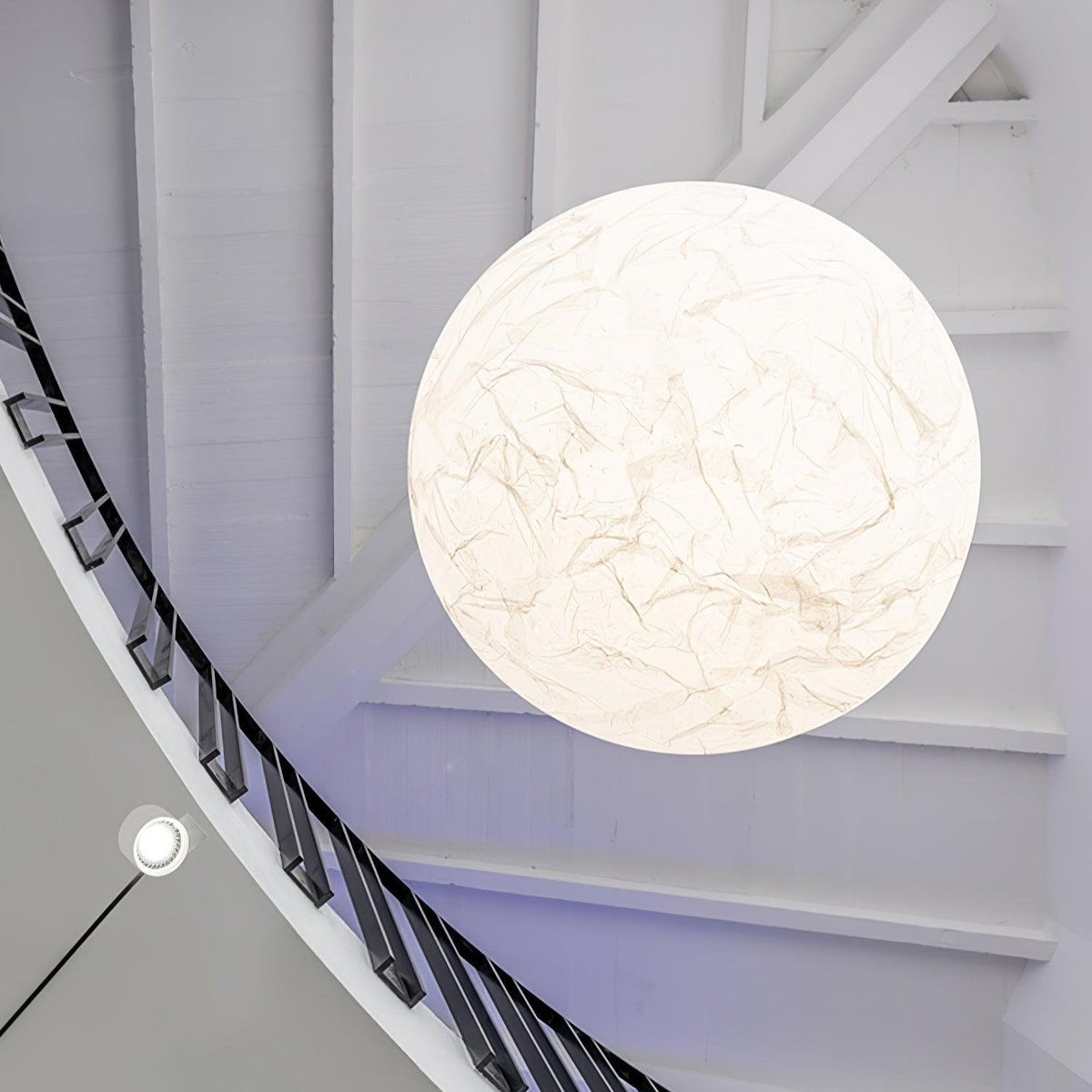 Moon Silk Pendant Lamp E26/E27 | Modern Silk & Acrylic Hanging Light | Adjustable Ceiling Fixture for Bedroom & Dining Room