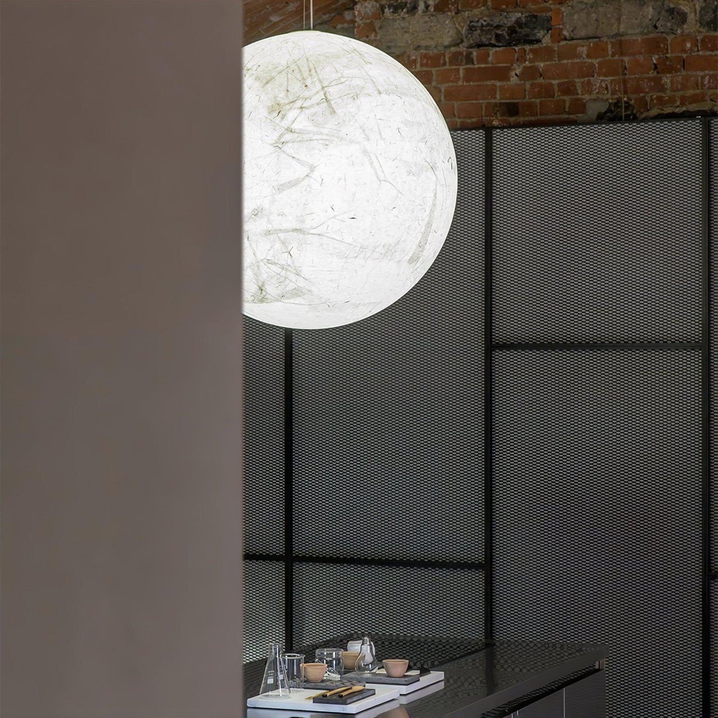 Moon Silk Pendant Lamp E26/E27 | Modern Silk & Acrylic Hanging Light | Adjustable Ceiling Fixture for Bedroom & Dining Room