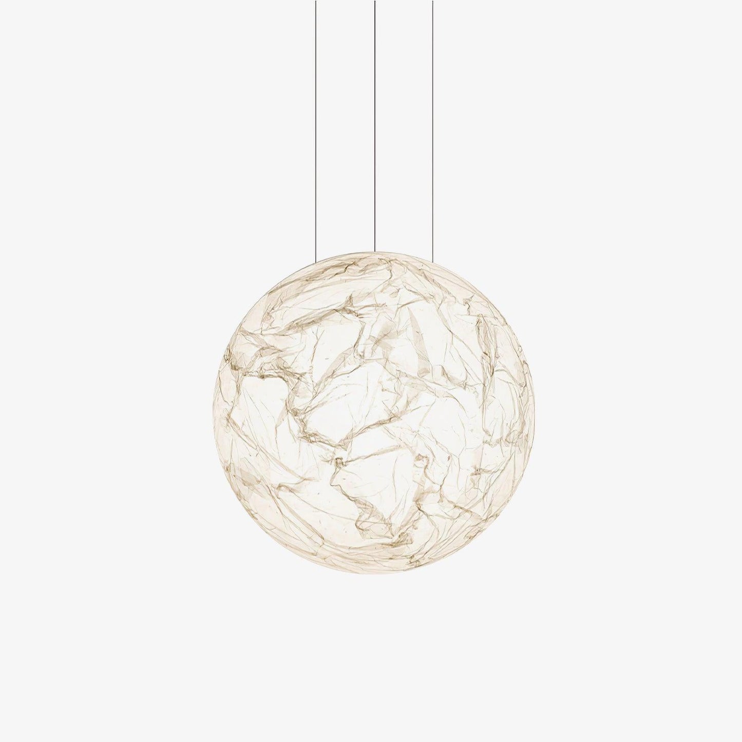 Moon Silk Pendant Lamp E26/E27 | Modern Silk & Acrylic Hanging Light | Adjustable Ceiling Fixture for Bedroom & Dining Room