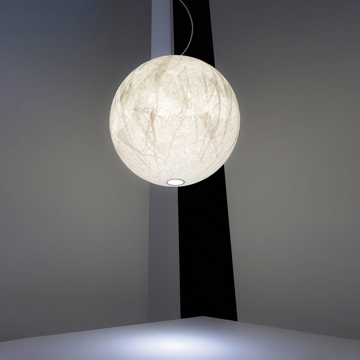 Moon Silk Pendant Lamp E26/E27 | Modern Silk & Acrylic Hanging Light | Adjustable Ceiling Fixture for Bedroom & Dining Room