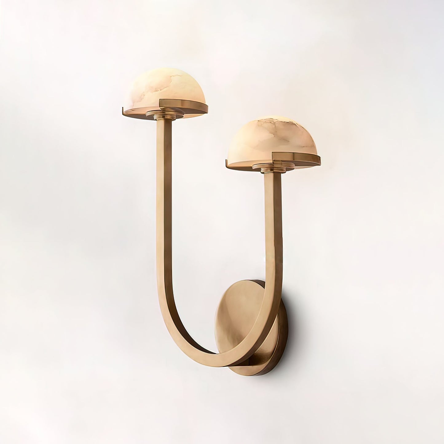 Mushroom Alabaster Wall Lamp Modern Organic Wall Light | Brass Natural Stone Design | Warm LED Lighting | Decorative Indoor Fixture
