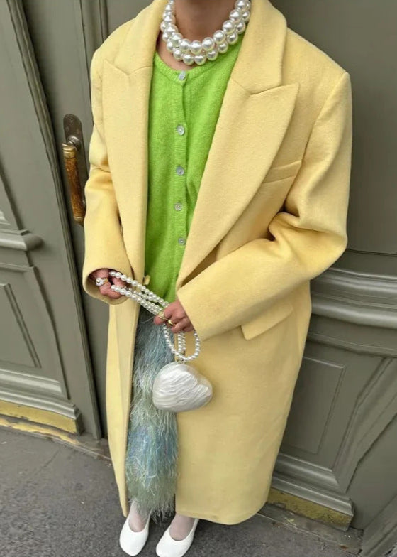 Women's Overcoat | Yellow | Oversized Fit | Soft Fabric