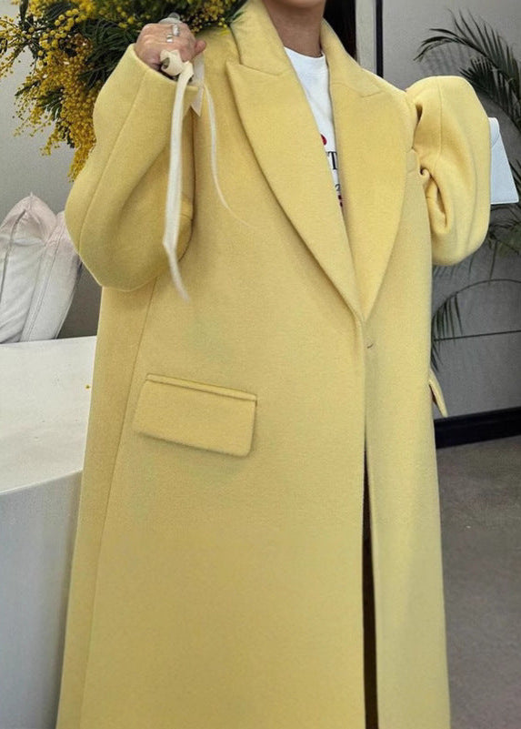 Women's Overcoat | Yellow | Oversized Fit | Soft Fabric