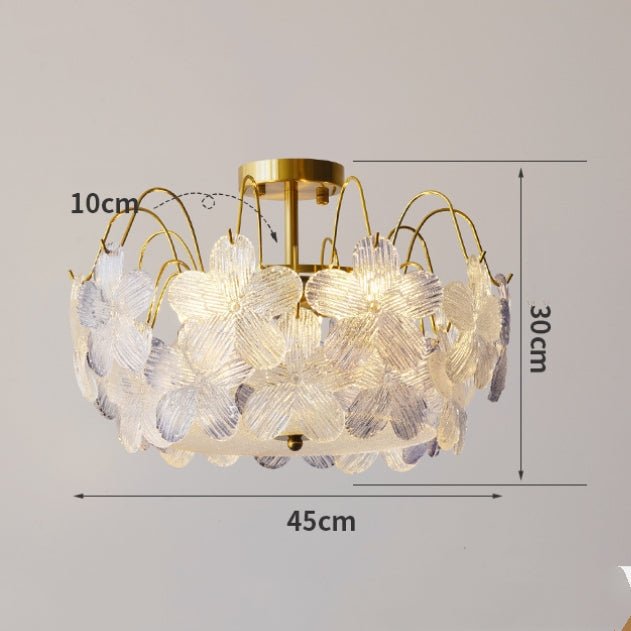 Vintage flower chandelier made of stained glass for the living room