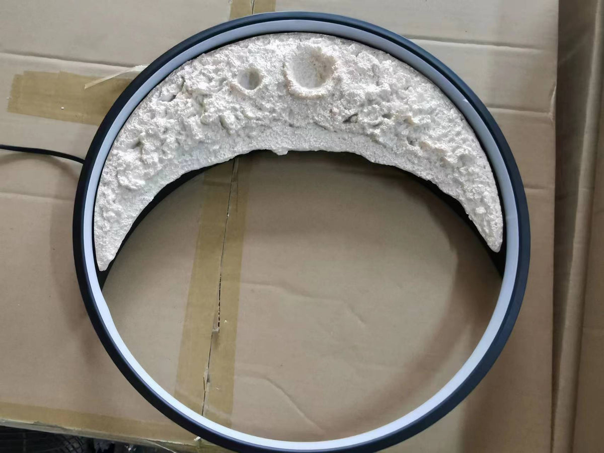 3D Moon Wall Lamp | Crescent LED Night Light | Aluminum & Resin Decorative Wall Light | Bedroom Living Room