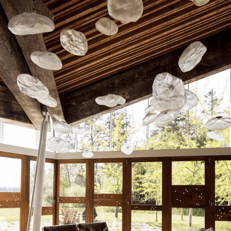 Minimalistic Pendant Lamp Made of Blown Glass