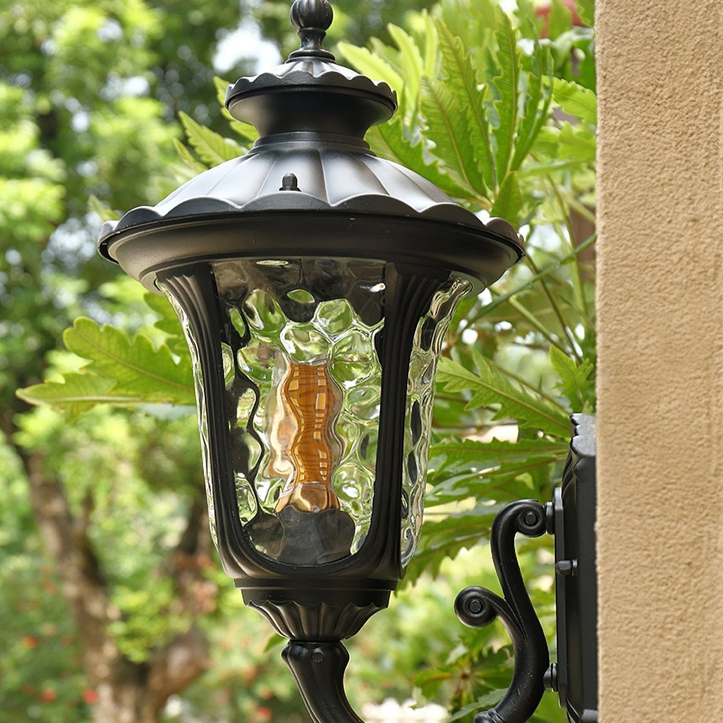 Verenia Retro Outdoor Wall Lamp IP65 | Waterproof Matte Glass Facade Light | E27 LED Black